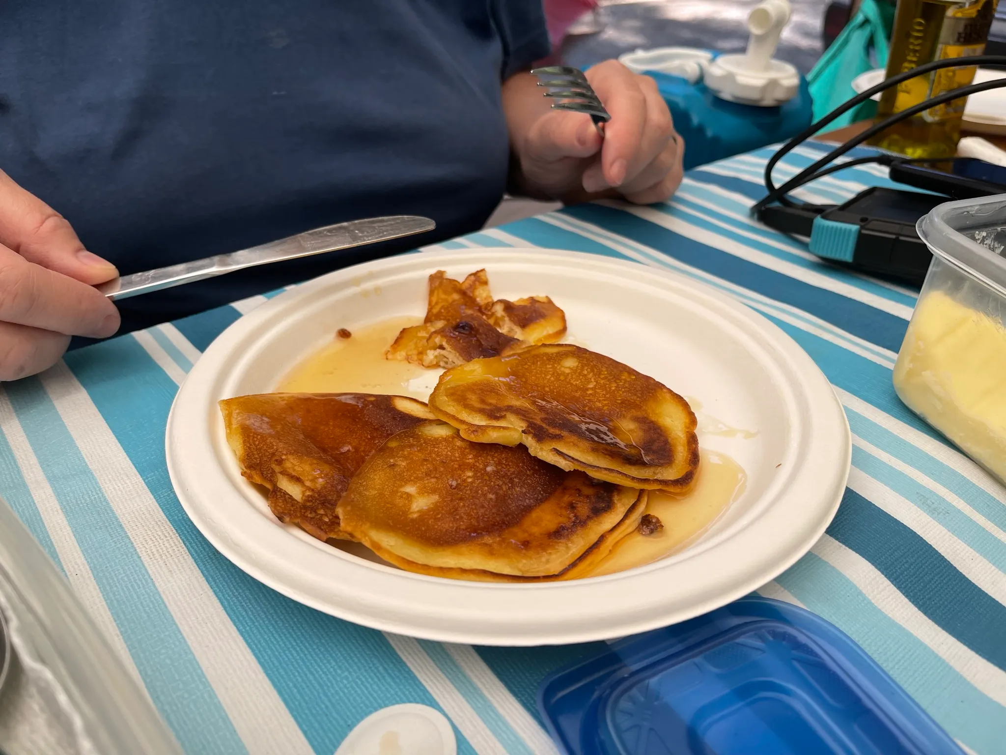 pancakes on the griddle